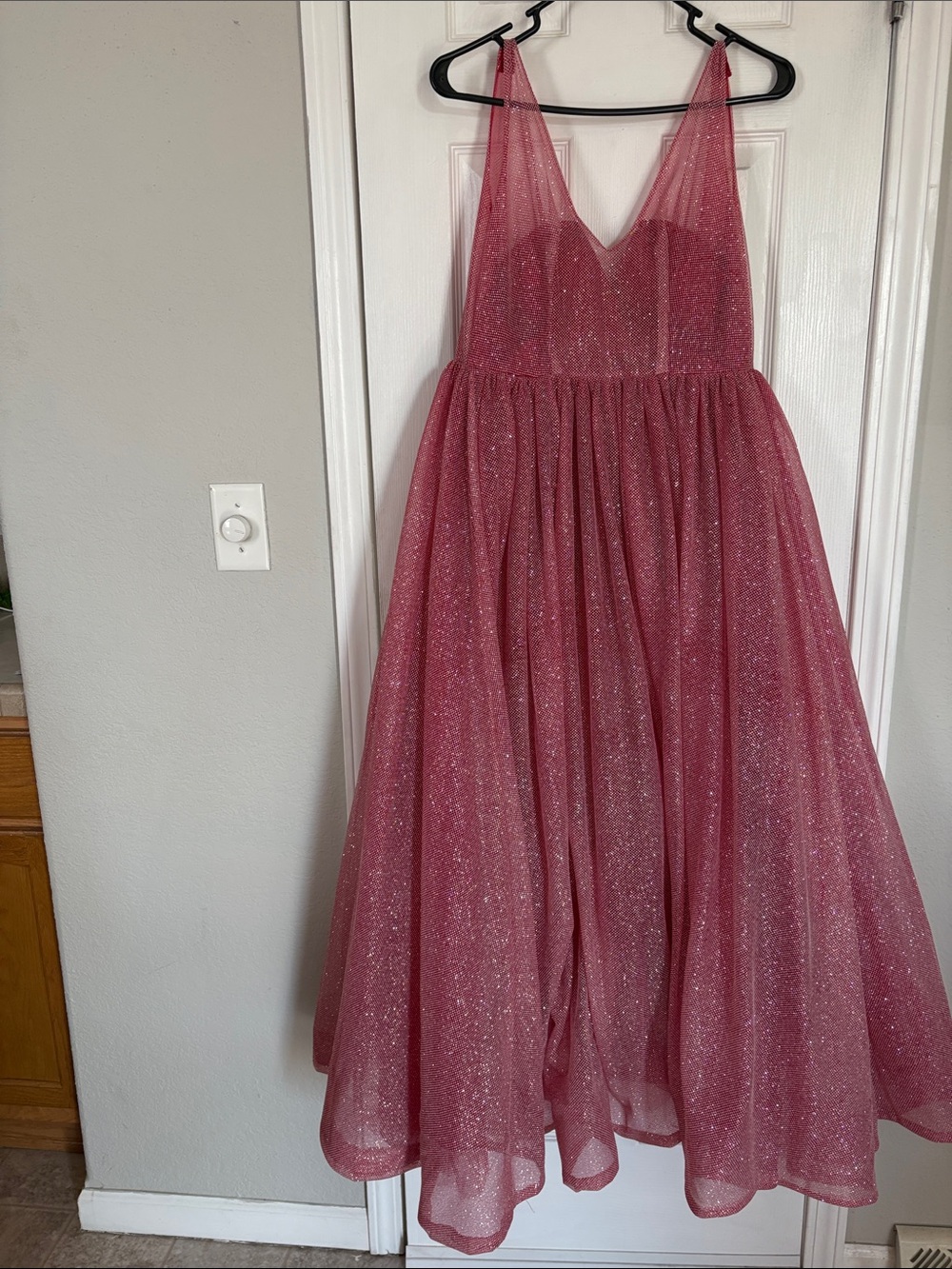 Sparkle Midi Tulle Dress in Dusty Rose